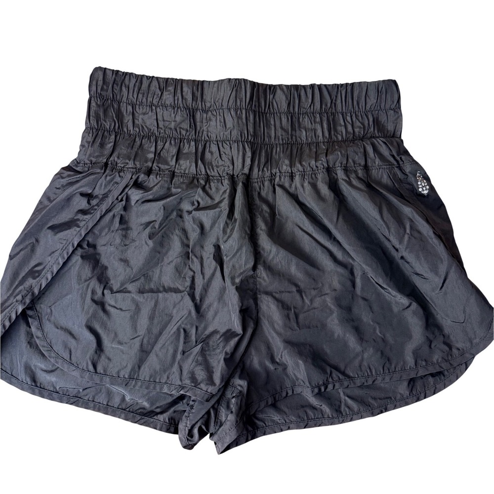 Free People Movement The Way Home Shorts Black High Rise Smocked Waist Large